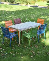 Chrysolina Pop Art Six Seat Table and Chair Set