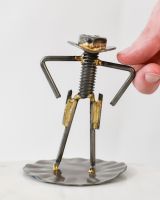 Scale view of scrap metal art sculpture