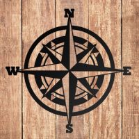 Compass Wall Art in Situ on a Wooden Wall