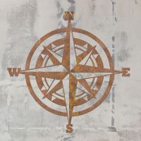 Compass Wall Art on a Rustic Grey Wall Compass Wall Art on a Rustic Grey Wall