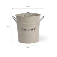 Cream 3.5L Compost Bucket Measurements Cream 3.5L Compost Bucket Measurements