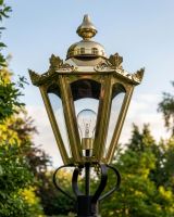 Concordia Hexagonal Brass Lantern - 27cm Digital Illustration