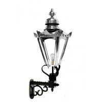 Stainless Steel Hexagonal Concordia Lantern on an Ornate Royale Bracket