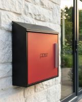 Contemporary Black and Red Wall Mounted Post Box digital illustration