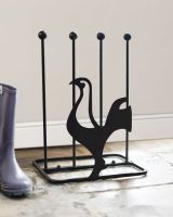 Cockerel Boot Rack with cream wall behind