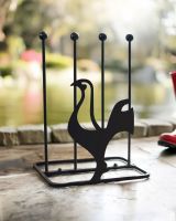 Cockerel boot rack kept outside