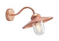 "Park Hall" Contemporary Copper Curved Bracket Outdoor Wall Light