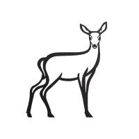 Contemporary Doe Iron Silhouette in Black  Contemporary Doe Iron Silhouette in Black