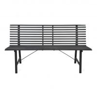 Contemporary Foldable Park Bench in a Carbon Grey Finish