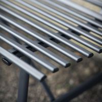 Close-up of the Carbon Grey Finish on the Bench