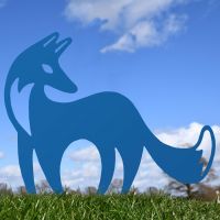 Contemporary Fox Silhouette in Blue  Contemporary Fox Silhouette in Blue