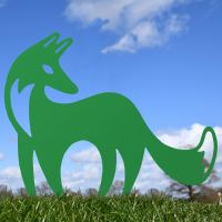 Green Contemporary Fox Silhouette  Green Contemporary Fox Silhouette