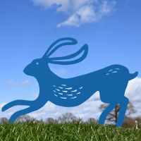 Blue Contemporary Hare Sculpture 