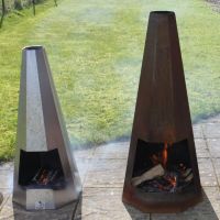 Contemporary Hexagonal Chiminea Available in Two Sizes