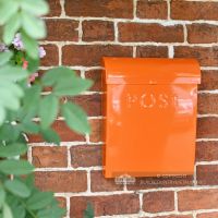 Contemporary Orange Wall Mounted Letter Box