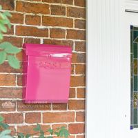 “Persian Summer” Bright Pink Contemporary Post Box Next to the Front Door “Persian Summer” Bright Pink Contemporary Post Box Next to the Front Door