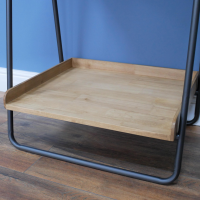 Close-up of the Wooden Shelves on the Contemporary Shelving Unit