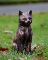 ‘Zen’ the Cast Aluminium Sitting Cat Garden Sculpture - Copper Main image