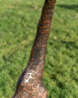 Close up of Copper Finish Giraffe Cast Aluminium Sculpture neck