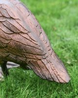 Open Beak Swan Sculpture close up of tail Open Beak Swan Sculpture close up of tail