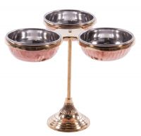 Brass Stand With Copper And Steel Bowls