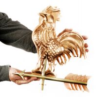 Polished Copper Rooster Weathervane 