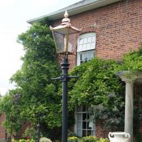 Copper Victorian Extra Large Lantern & Lamp Post Set 