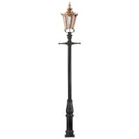 Copper Concordia Hexagonal Extra Large Lantern & Lamp Post Set