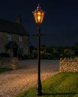 Copper Concordia Hexagonal Lamp Post & Lantern Set 2 digital illustration at night Copper Concordia Hexagonal Lamp Post & Lantern Set 2 digital illustration at night