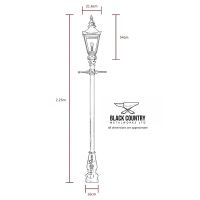 Dimensions of the 2.25m Copper Harrogate Lamp Post Dimensions of the 2.25m Copper Harrogate Lamp Post