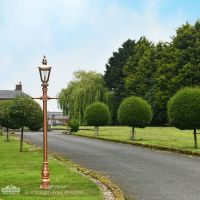 Copper Harrogate Lantern on Rose Gold finished cast iron lamp post