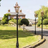 Copper Concordia Lamp Post & Hexagonal Lantern - 2.3m Copper Concordia Lamp Post & Hexagonal Lantern - 2.3m