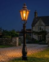 Copper Hexagonal Miniature Lamp Post - 1.5m digital illustration at night Copper Hexagonal Miniature Lamp Post - 1.5m digital illustration at night