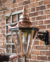Copper "Brampton" Hexagonal Lantern With Bracket Scale Shot  Copper "Brampton" Hexagonal Lantern With Bracket Scale Shot