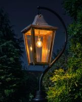 Copper Swan Neck Lantern 84cm At Night Digital Illustration