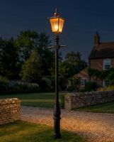 Copper Victorian Lamp Post Set 3.7m digital illustration at night