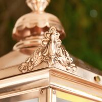 Traditional Ornate Finish on the Lid of the Victorian Chain Hanging Porch Lantern Traditional Ornate Finish on the Lid of the Victorian Chain Hanging Porch Lantern