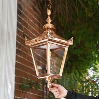 Victorian Copper Chain Hanging Porch Lantern to Scale Victorian Copper Chain Hanging Porch Lantern to Scale