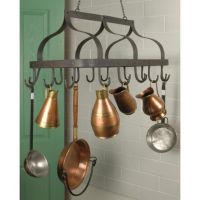 "Ellesmere" Hanging Saucepan Rack in Situ holding Pans