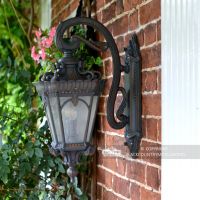 Side view of the "Cotsworld Collection" Ornate Top Fix Wall Lantern Side view of the "Cotsworld Collection" Ornate Top Fix Wall Lantern