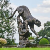 Cast Aluminum Cougar Sculpture 