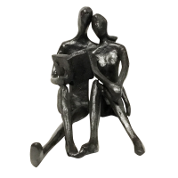 "Couple Reading" Player Indoor Ornament in a Black Finish