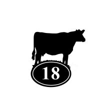 Cow Iron House Number Sign Finished in Black