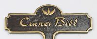 Crane’s Bill Brass Garden Plant Marker