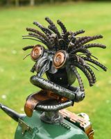 Close up of Crazy Robot Head