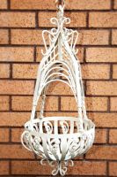 “Eugenia House” Ornate Hanging Basket & Bracket in situ Next to a Brick Wall