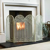 "French Victoriana" Cream Fire Screen "French Victoriana" Cream Fire Screen