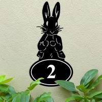 Mr Rabbit Iron House Number Sign Mr Rabbit Iron House Number Sign
