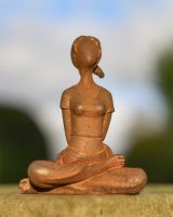 Rustic Cast iron Crossed Legged Woman Garden Sculpture Rustic Cast iron Crossed Legged Woman Garden Sculpture