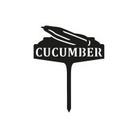 "Cucumber" Vegetable Label in a Black Finish